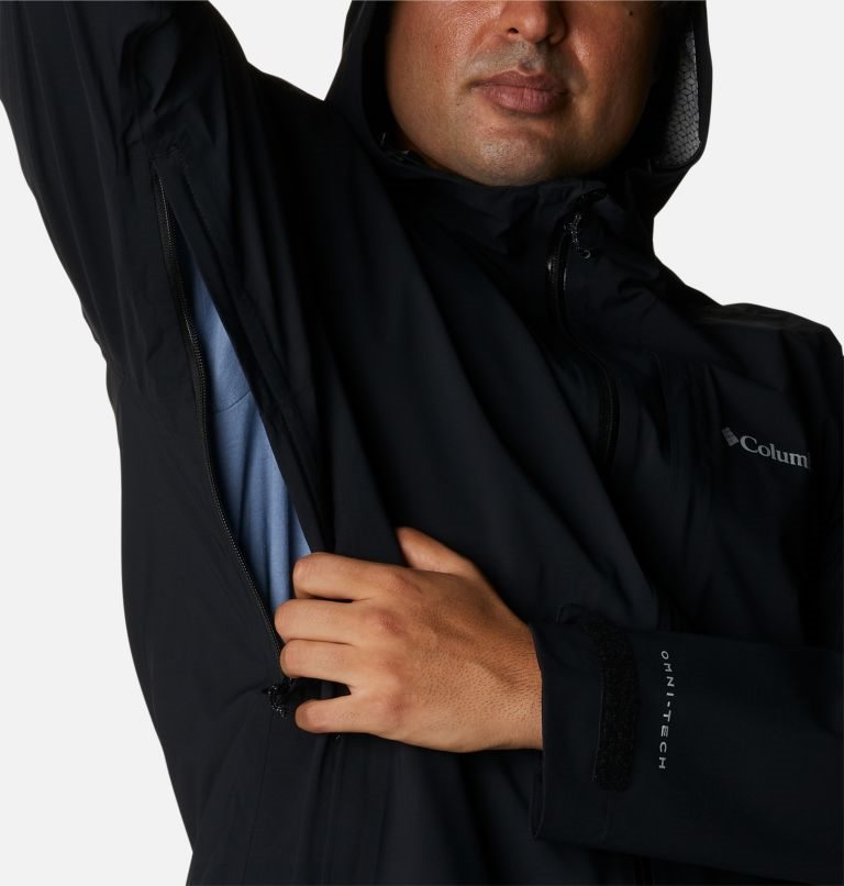 Men's Columbia Omni-Tech Ampli-Dry Shell Jackets Black | Plus Size CA-S381C